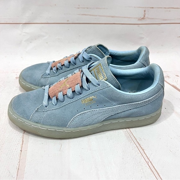 Puma Classic Suede Epic Remix Baby Blue Fog Salmon Pink Gold Training Sneakers main image 6